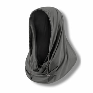 solshade 接触冷感UVフェイスカバー 被るだけ首元日焼け対策 Qmax3.5 男女兼用 チャコール