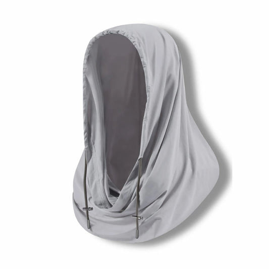 solshade 接触冷感UVフェイスカバー 被るだけ首元日焼け対策 Qmax3.5 男女兼用 グレー