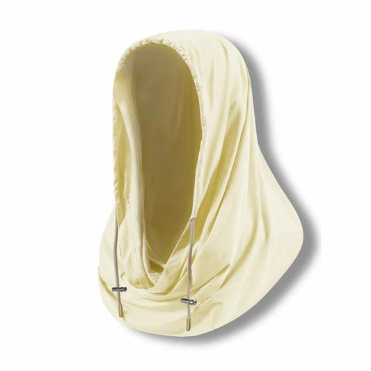 solshade 接触冷感UVフェイスカバー 被るだけ首元日焼け対策 Qmax3.5 男女兼用 アイボリー