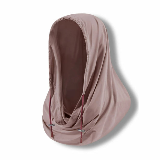 solshade 接触冷感UVフェイスカバー 被るだけ首元日焼け対策 Qmax3.5 男女兼用 ピーチグレー