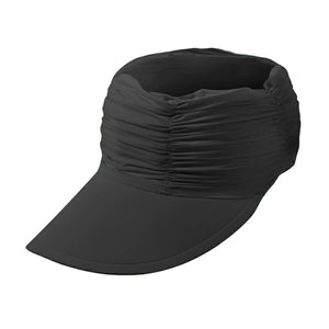 solshade 冷感UVサンバイザー UPF50+完全遮光 遮熱 つば広 コンパクト収納 男女兼用 ブラック