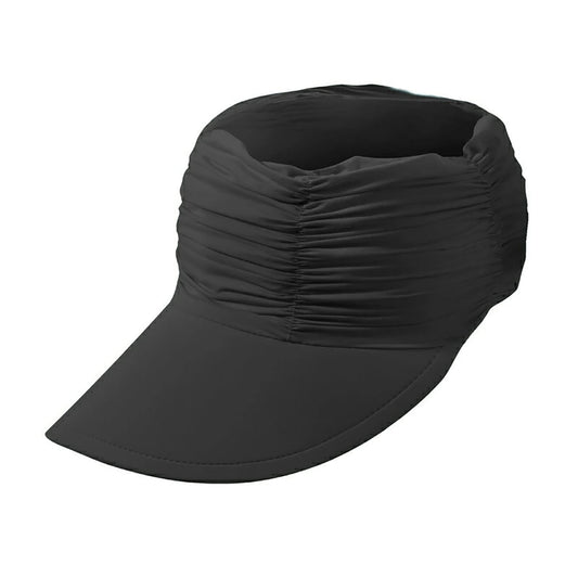 solshade 冷感UVサンバイザー UPF50+完全遮光 遮熱 つば広 コンパクト収納 男女兼用 ブラック