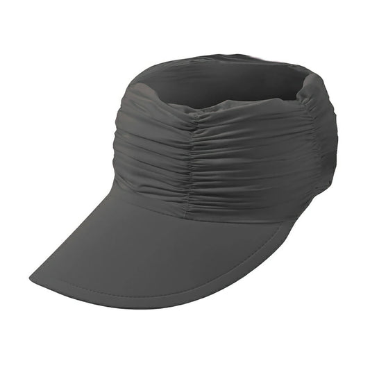 solshade 冷感UVサンバイザー UPF50+完全遮光 遮熱 つば広 コンパクト収納 男女兼用 チャコール