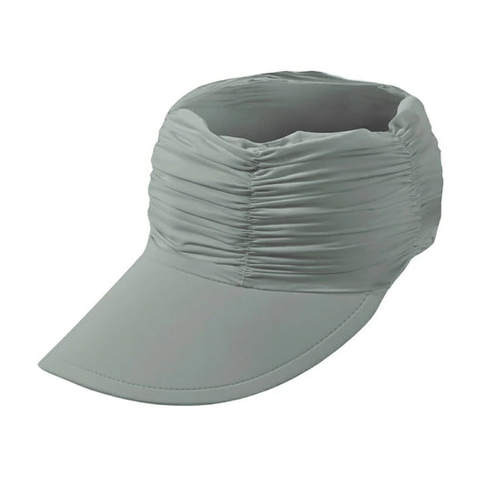 solshade 冷感UVサンバイザー UPF50+完全遮光 遮熱 つば広 コンパクト収納 男女兼用 グレー