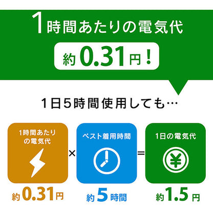 ENETANPO 極薄シークレットウォーマー 見えない温活・3段階ヒーター グレー