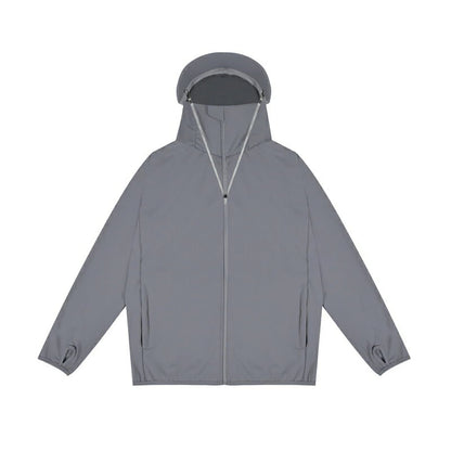 solshade802 UVパーカー M-L/L-2L フード付き UVカット ラッシュガード 紫外線対策 日焼け防止 軽量 薄手 ストーン