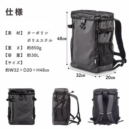 アクティブバックパック 通勤 通学 リュック バックパック 大容量 30L 軽量 撥水 防水 ターポリン PC収納 15インチ A4対応 学生 社会人 高校生 大学生 自転車通勤 男女兼用 ユニセックス シンプル 多機能 収納力 通気性 背面メッシュ チェストベルト 反射板 アウトドア 普段使い コスパ 防水バッグ