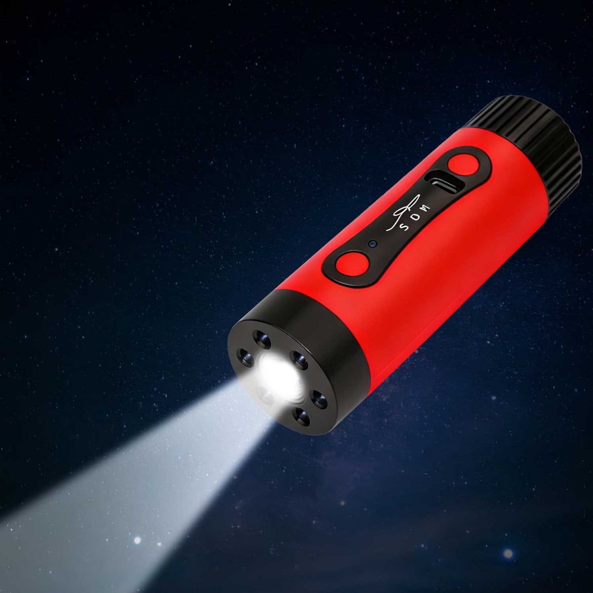 多機能熊よけLEDアラート 120dB警告音 5種サウンド 点滅ライト USB充電式 登山/キャンプの安全対策に