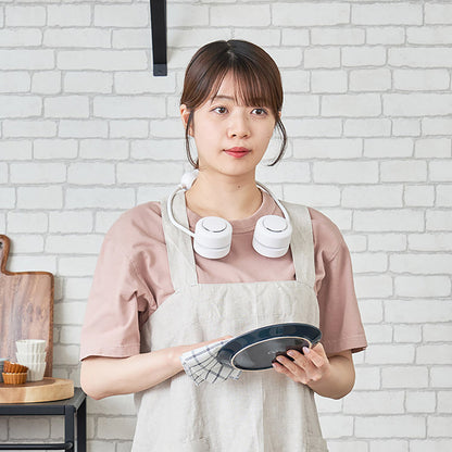 ペルチェ冷却機能コンパクトネックファン アッシュグレー