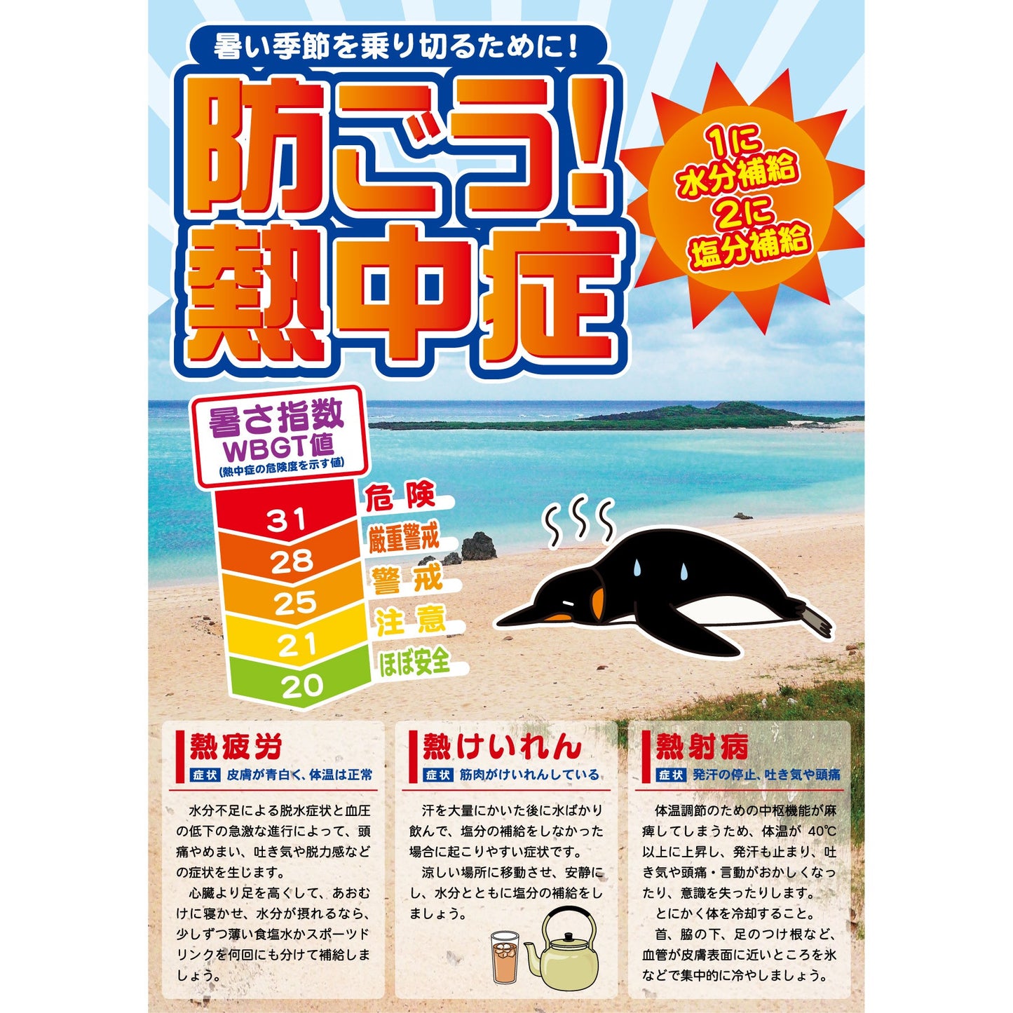 熱中症注意ボード　防ごう熱中症WBGT値　NB-2