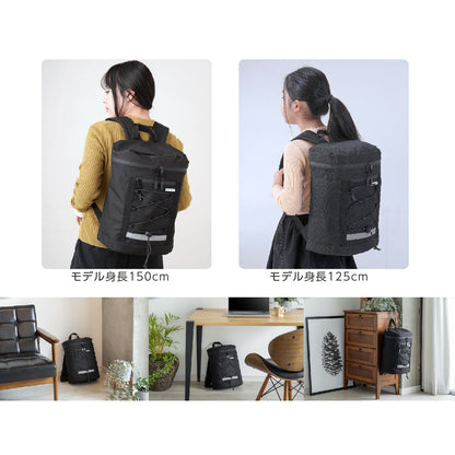 防災リュック 4点セット 女性・子供用サイズ 15L ブラック