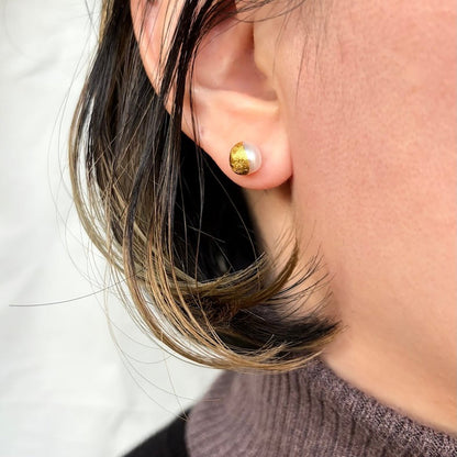 nicodesign 金箔パールピアス