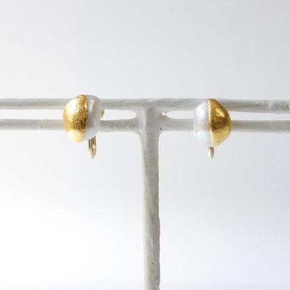 nicodesign 金箔パールイヤリング