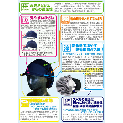 【涼】セミフード型　作業帽子　ネイビー