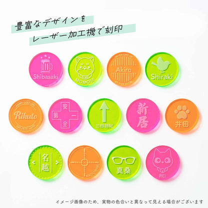 【名入れ】オリジナル ゴルフマーカー 蛍光アクリルタイプ グリーン 10個