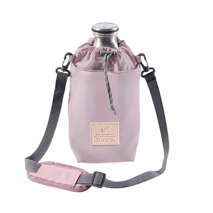 bonh032 保冷ボトルホルダー ショルダー付き 500ml～1L対応 撥水 ポケット付き ラベンダ