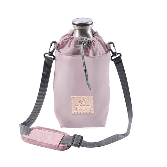 bonh032 保冷ボトルホルダー ショルダー付き 500ml～1L対応 撥水 ポケット付き ラベンダ