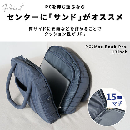 bonh035 トラベルスーツバッグ 2層収納 大容量 ショルダー付き　ネイビー