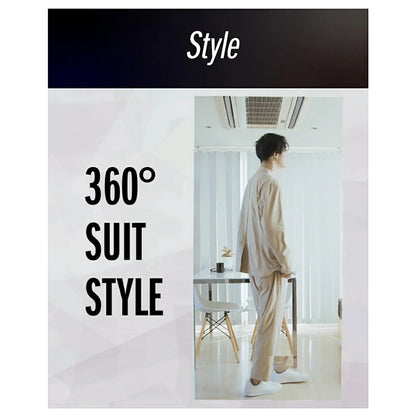 ALLESTサステナブル春夏スーツ ベージュ XS/S/M/L/XL/XXL 植物由来スーツ 次世代スーツ 高伸縮スーツ 360度ストレッチ パジャマ感覚 シルクタッチ 究極の肌触り 軽量スーツ パッカブルスーツ コンパクト収納 モバイルスーツ 出張スーツ 旅行スーツ 洗えるスーツ 家庭洗濯可能 シワになりにくい 速乾 吸湿速乾 通気性 紫外線カット UVカット98％ 貝ボタン エコ素材 とうもろこし由来 Sorona PTT ビジネスカジュアル フォーマル カジュアル兼用