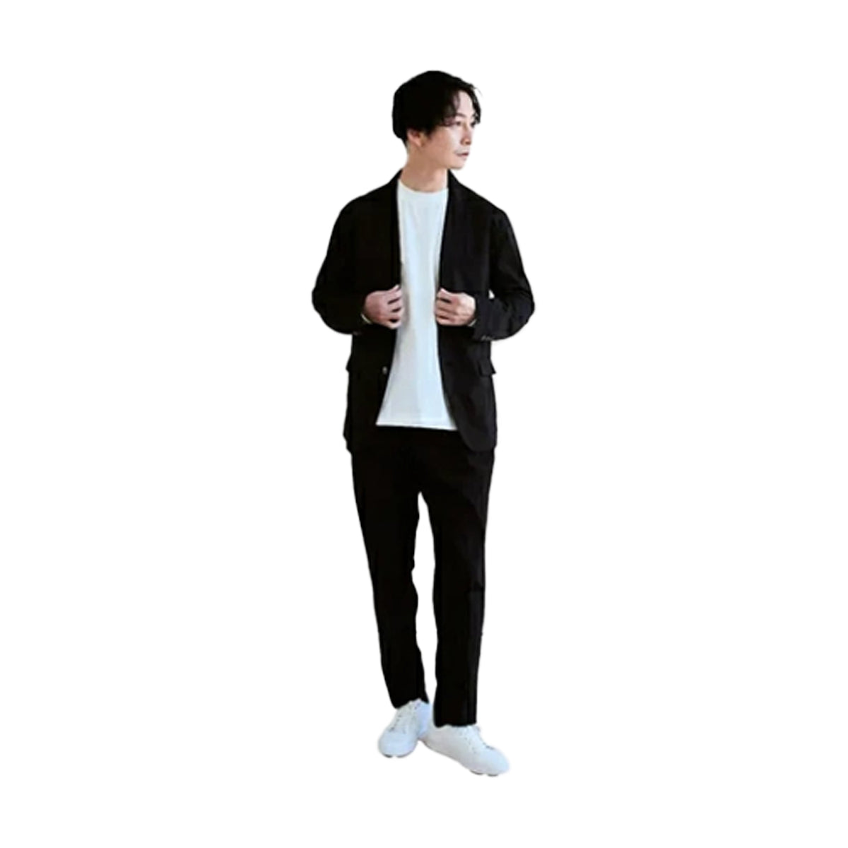 ALLESTサステナブル春夏スーツ ブラック XS/S/M/L/XL 植物由来スーツ 次世代スーツ 高伸縮スーツ 360度ストレッチ パジャマ感覚 シルクタッチ 究極の肌触り 軽量スーツ パッカブルスーツ コンパクト収納 モバイルスーツ 出張スーツ 旅行スーツ 洗えるスーツ 家庭洗濯可能 シワになりにくい 速乾 吸湿速乾 通気性 紫外線カット UVカット98％ 貝ボタン エコ素材 とうもろこし由来 Sorona PTT ビジネスカジュアル フォーマル カジュアル兼用