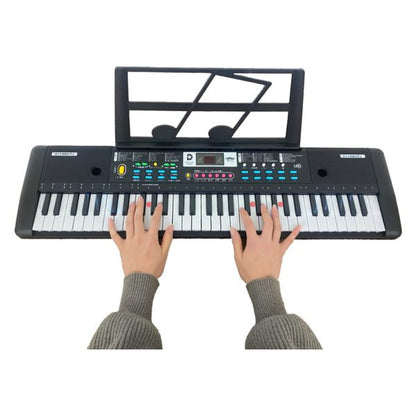 ガイド機能付電子ピアノ 電子ピアノ キーボード 61鍵盤 光る鍵盤 初心者向け ガイド機能付き 練習用 子供 大人 簡単 学習 知育 脳トレ 音色200種類 リズム200種類 デモ曲60曲 録音機能 テンポ調整 マイク付き 楽譜スタンド付き USB給電 電池対応 軽量 コンパクト 自宅練習 弾き語り ブラック
