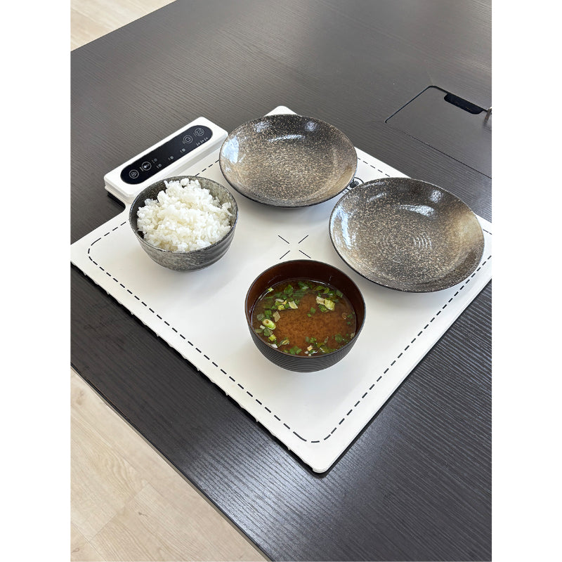 保温プレート 電気 フードウォーマー ロール式 シングル 60〜100℃温度調節 タイマー付き 食卓保温 シリコンマット AC100V