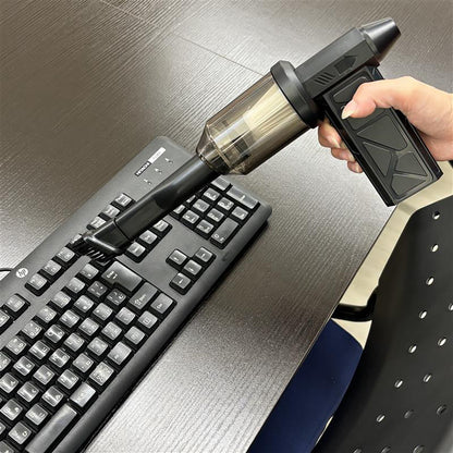 電動エアダスター＆ミニ掃除機 2WAY ブロワー 充電式 USB 4段階風力 コンパクト 軽量220g ノズル付き