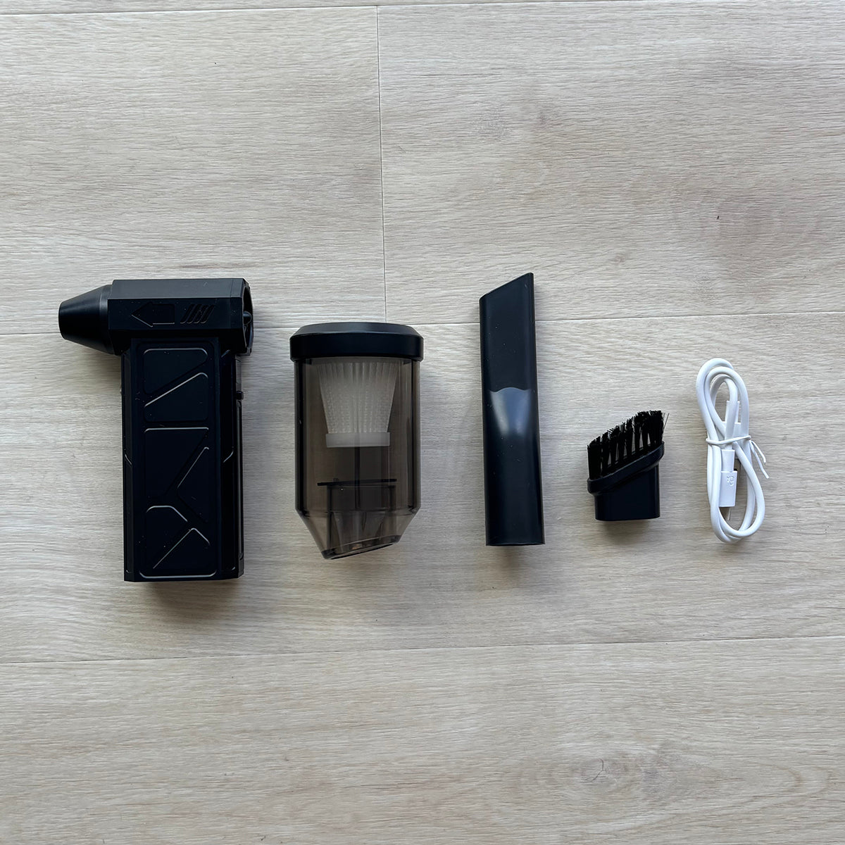 電動エアダスター＆ミニ掃除機 2WAY ブロワー 充電式 USB 4段階風力 コンパクト 軽量220g ノズル付き