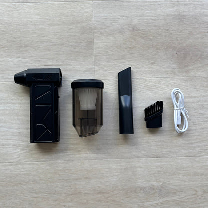 電動エアダスター＆ミニ掃除機 2WAY ブロワー 充電式 USB 4段階風力 コンパクト 軽量220g ノズル付き