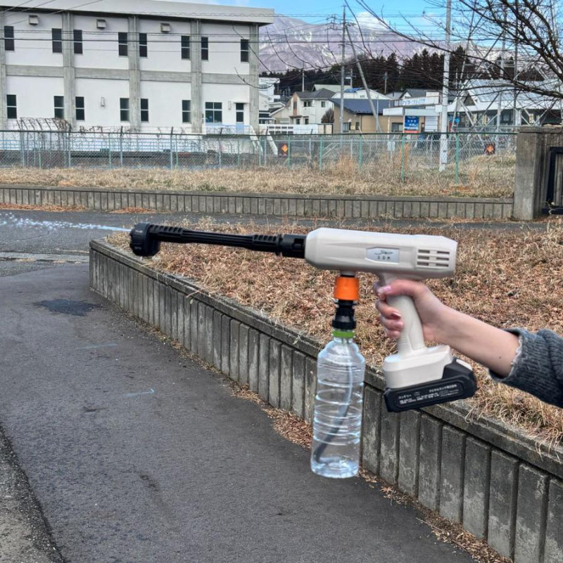 コードレス高圧洗浄機 3WAY（水道直結・バケツ・ペットボトル）充電式