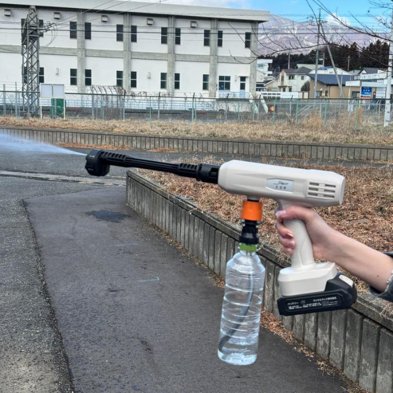 コードレス高圧洗浄機 3WAY（水道直結・バケツ・ペットボトル）充電式 20bar マルチノズル 泡洗浄 コンパクト