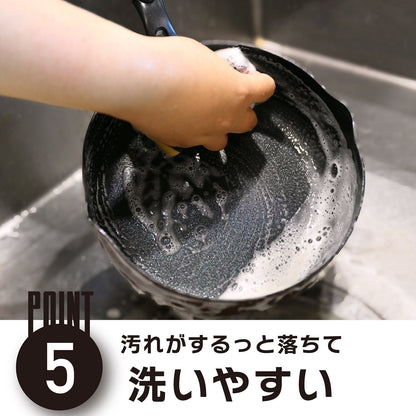 every U. 深型フライパン 注ぎ口付 ガス火IH対応 ふっ素樹脂加工 深い 軽量 PFOS フリー ダークネイビー 26cm