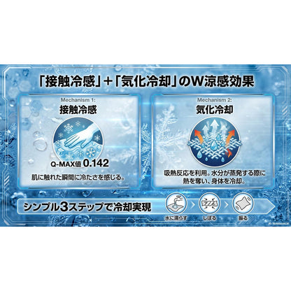 ZEROHEAT ACTIVE PONCHO ポンチョ 接触冷感 フリーサイズ ホワイト×ブルー