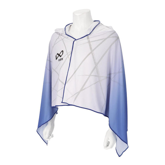 EROHEAT ACTIVE PONCHO ポンチョ 接触冷感 フリーサイズ ホワイト×ブルー