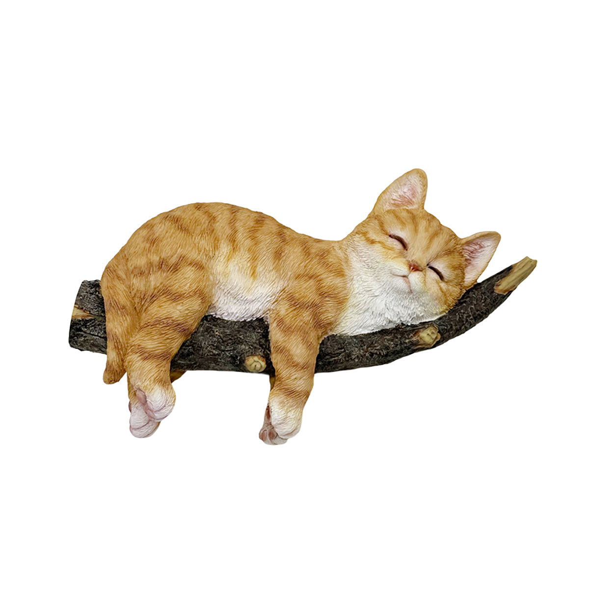 ガーデンオブジェ おひるね猫 （小枝）（壁掛け）