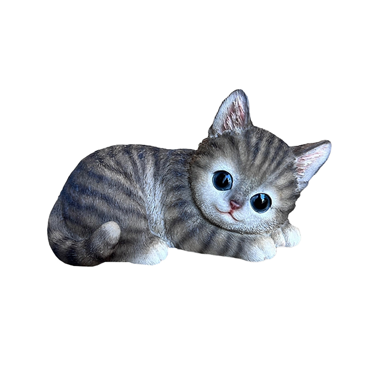 ガーデンオブジェ 子ねこ Ｉ (伏せ寝グレー）