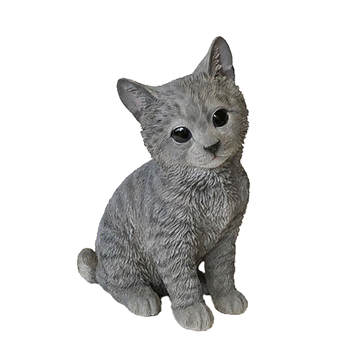 ガーデンオブジェ おすわり子猫 （グレー）