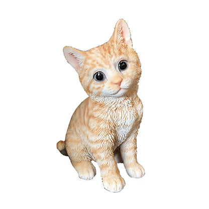 ガーデンオブジェ おすわり子猫 （茶）