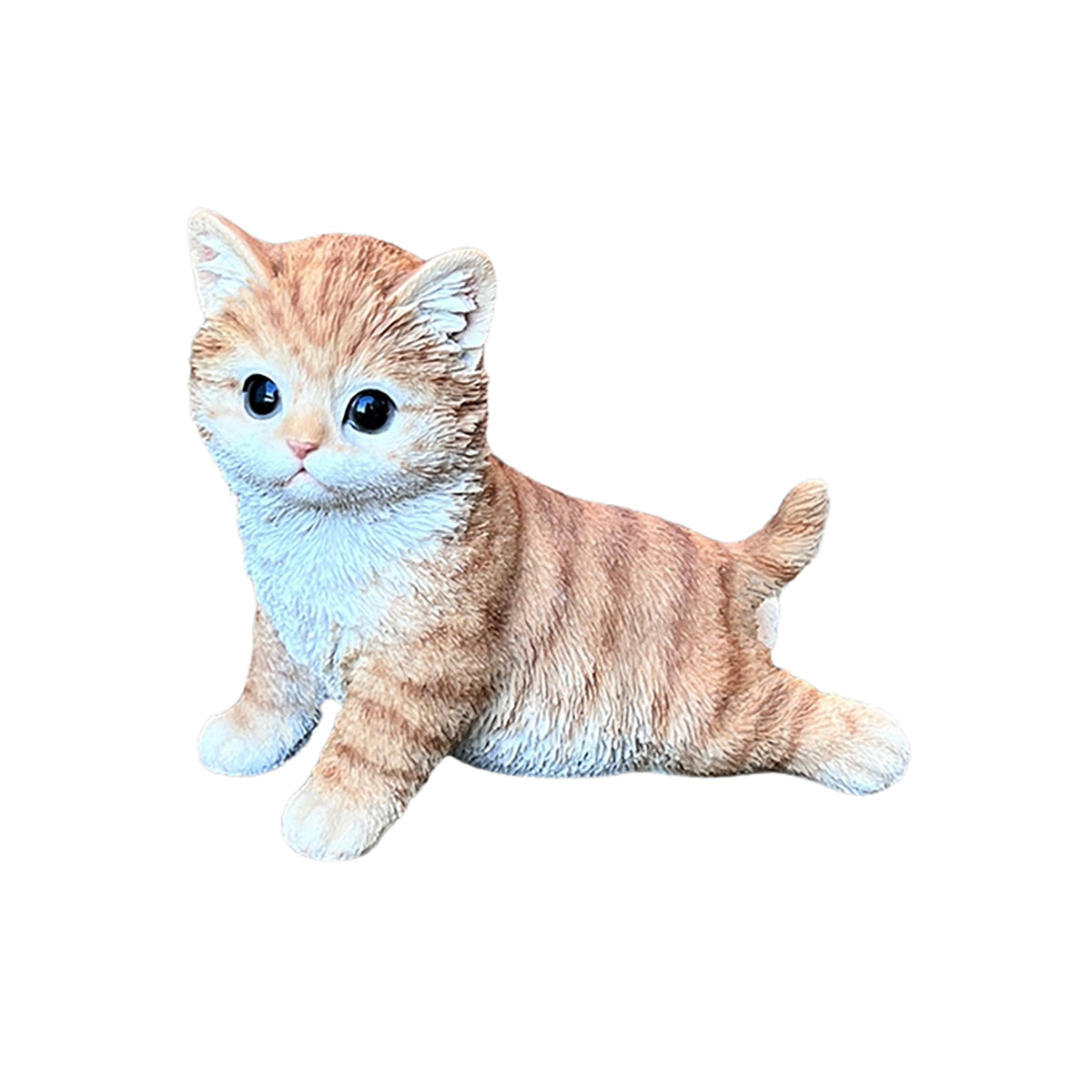 ガーデンオブジェ 子ねこ J （のびのび茶）