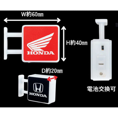 Honda　ミニマグネット　LEDライトアップ　Wing　赤