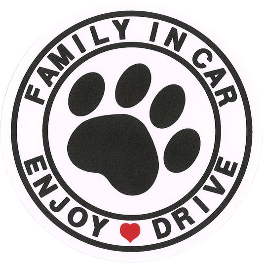 肉球ファミリーインカーステッカー　丸　ＷＨ