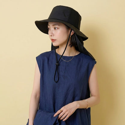 GOKKAN高通気 アドベンチャーハット 極寒 保冷帽子 クロ