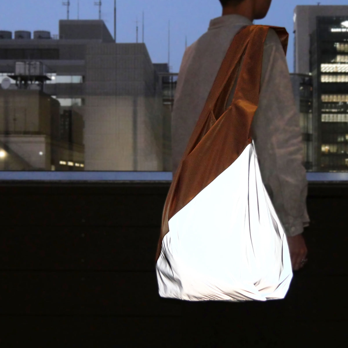 リフレクト ショッピング バッグ ネオンイエロー S/M/L