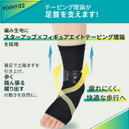 人工筋肉足首サポーター ステップ フリーサイズ ブラック