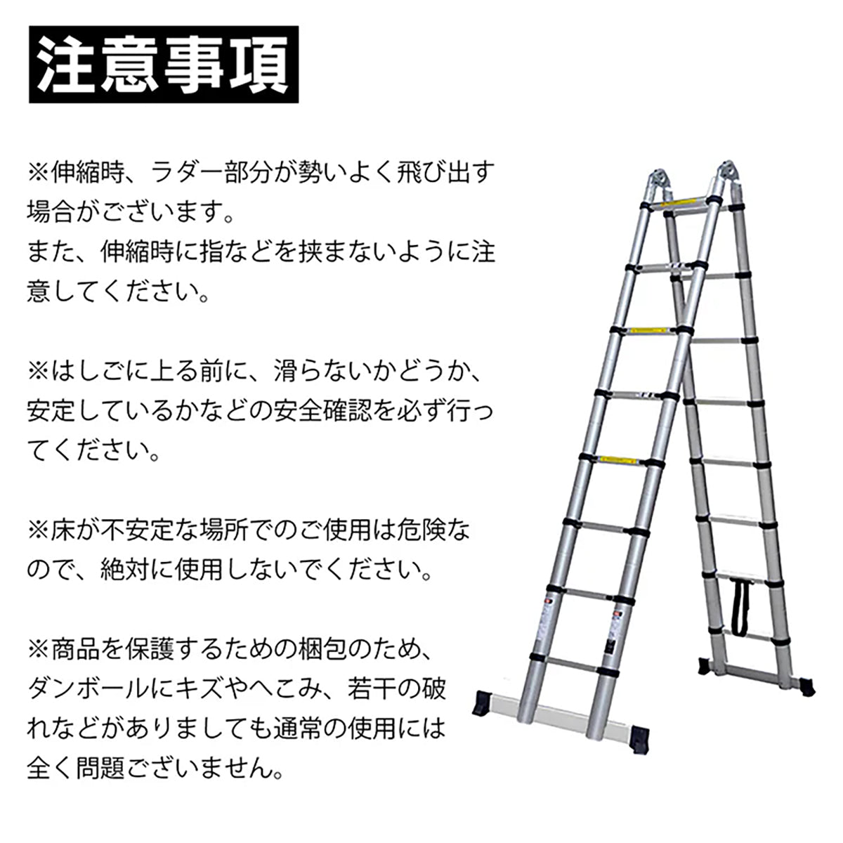 伸縮性はしご兼脚立　5m