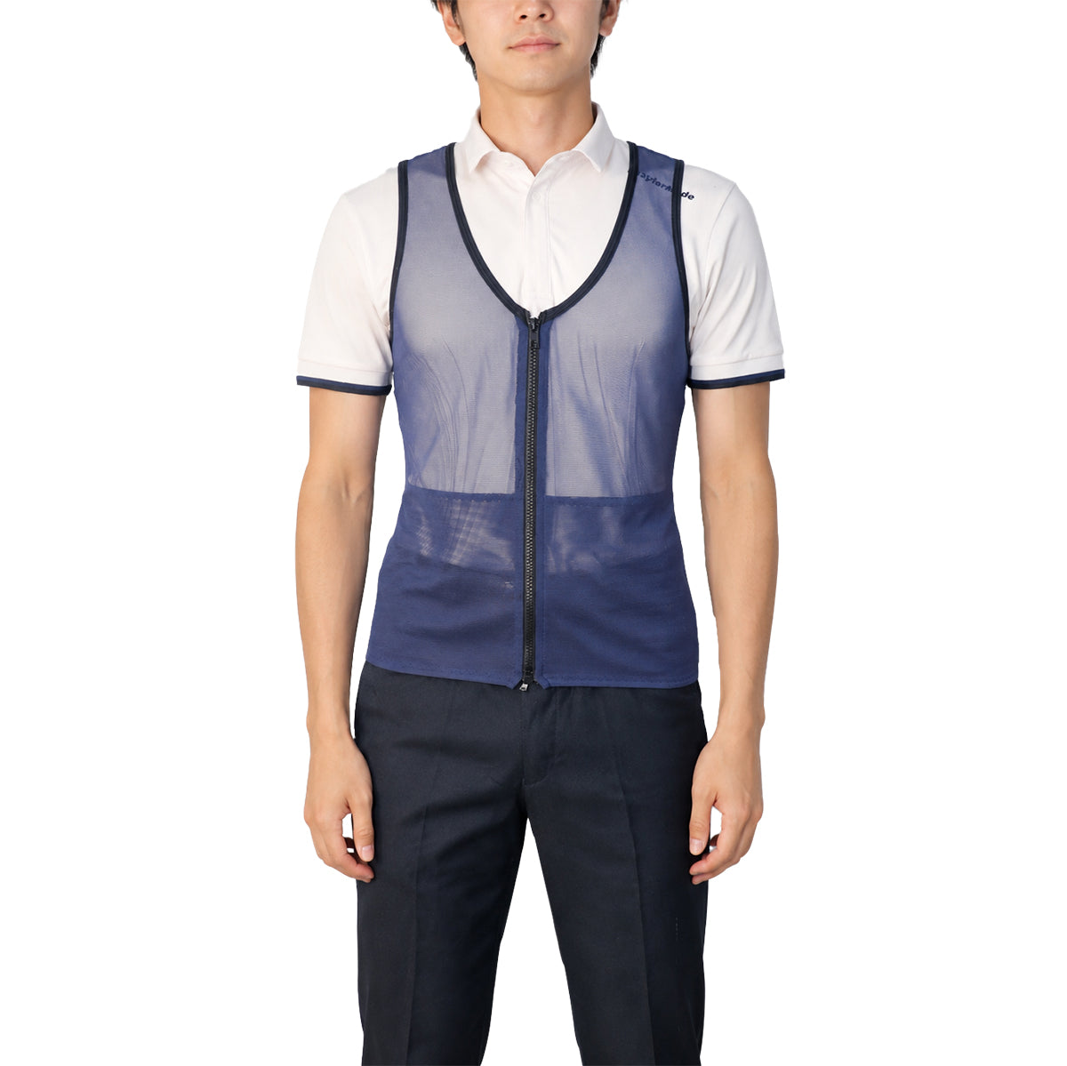 Ice de タスケルW 男女兼用 保冷剤ベスト 保冷剤4個付き ネイビー SS/S/M/L/LL/3L