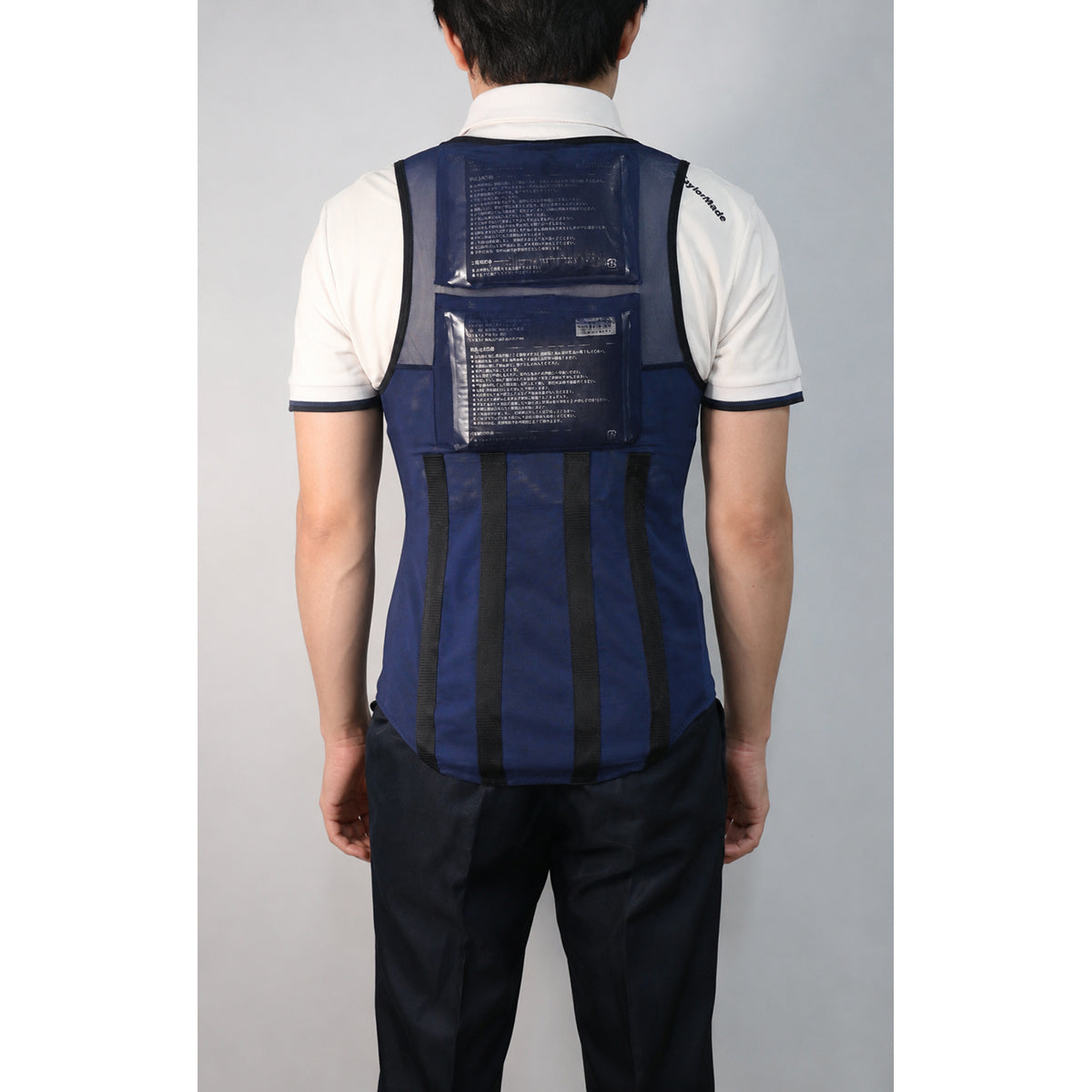 Ice de タスケルW 男女兼用 保冷剤ベスト 保冷剤4個付き ネイビー SS/S/M/L/LL/3L