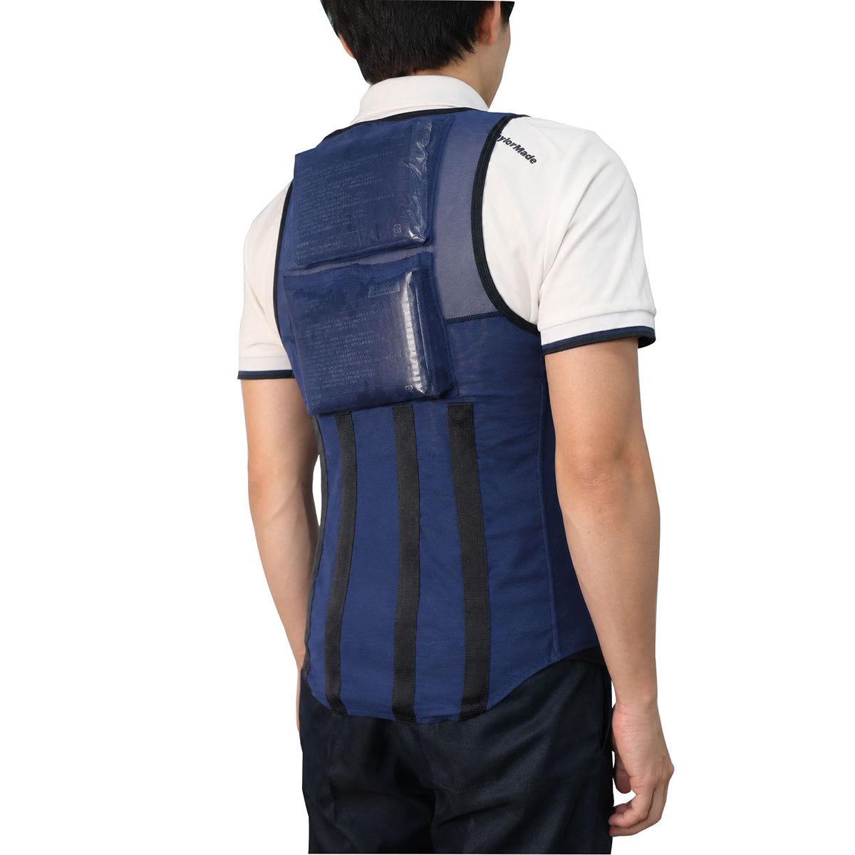 Ice de タスケルW 男女兼用 保冷剤ベスト 保冷剤4個付き ネイビー SS/S/M/L/LL/3L