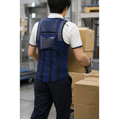 Ice de タスケルW 男女兼用 保冷剤ベスト 保冷剤4個付き ネイビー SS/S/M/L/LL/3L