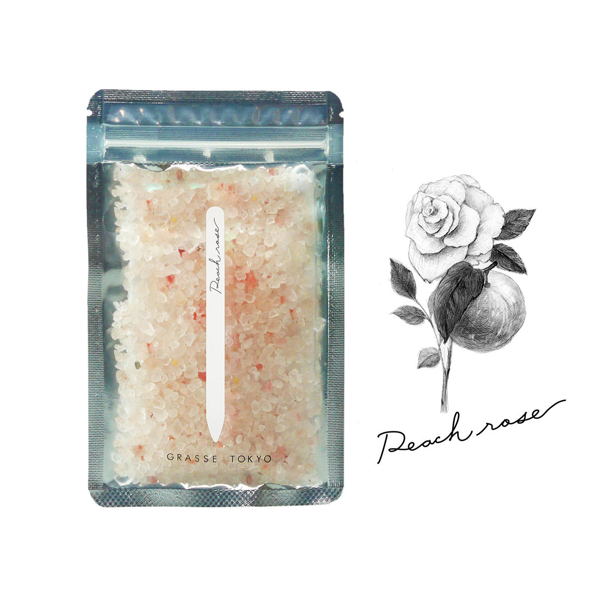フレグランスソルトPR　Peach rose（ピーチローズ ）入浴剤　60ｇ 2回分